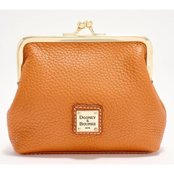 Dooney & Bourke Pebble Leather Large Framed Kisslock Wallet Black - Picture 14 of 14